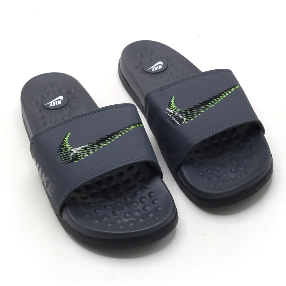 Synthetic Slip On Flat Nike 22 Slider - Dark Grey, Men's Slippers, Chase Value, Chase Value