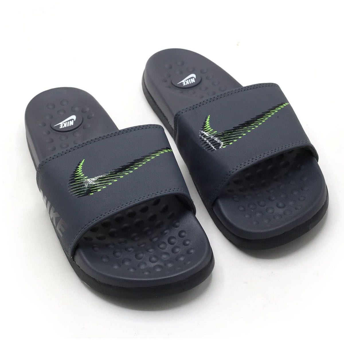 Synthetic Slip On Flat Nike 22 Slider - Dark Grey, Men's Slippers, Chase Value, Chase Value
