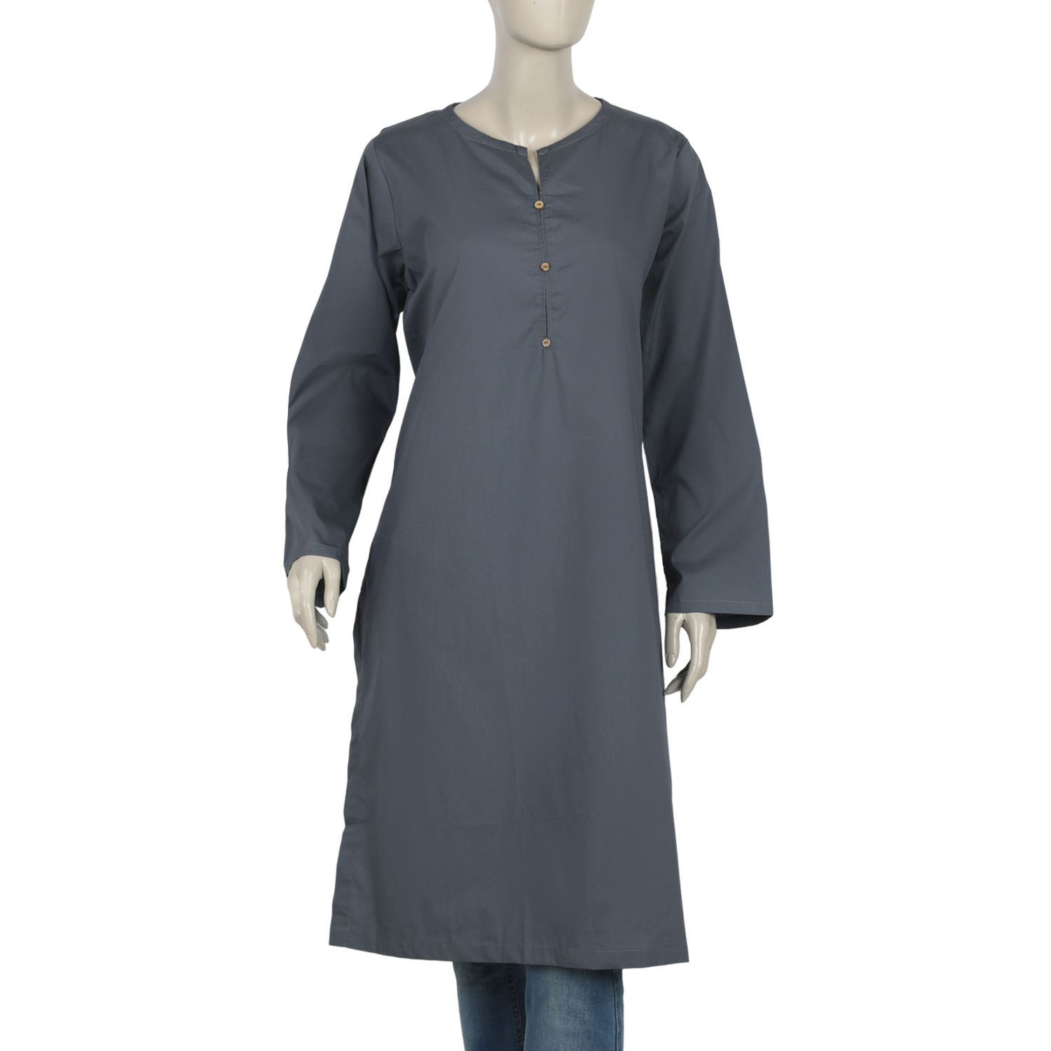 Women's Plain Kurti - Dark Grey, Women Ready Kurtis, Chase Value, Chase Value