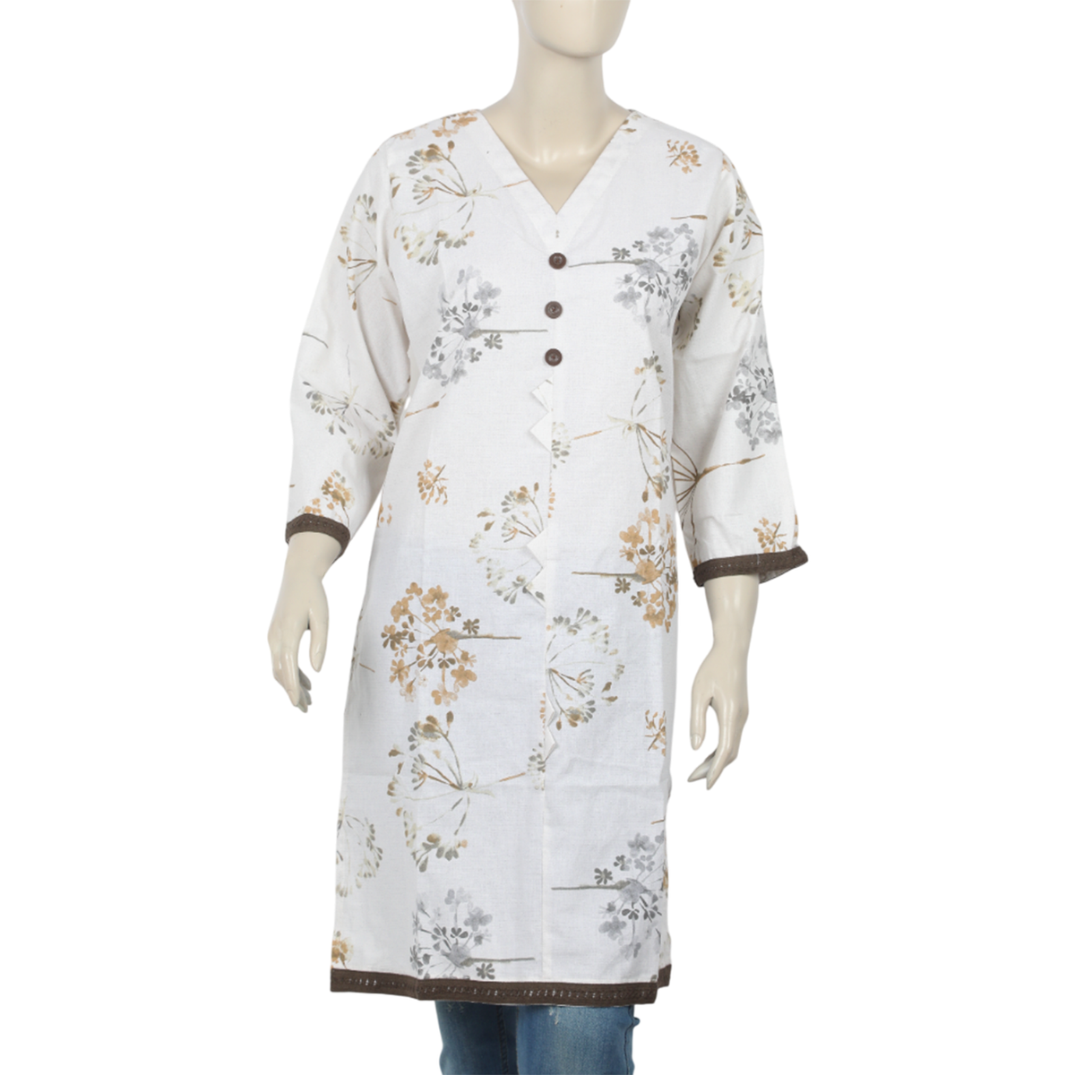Women's Printed Kurti - Fawn, Women Ready Kurtis, Chase Value, Chase Value