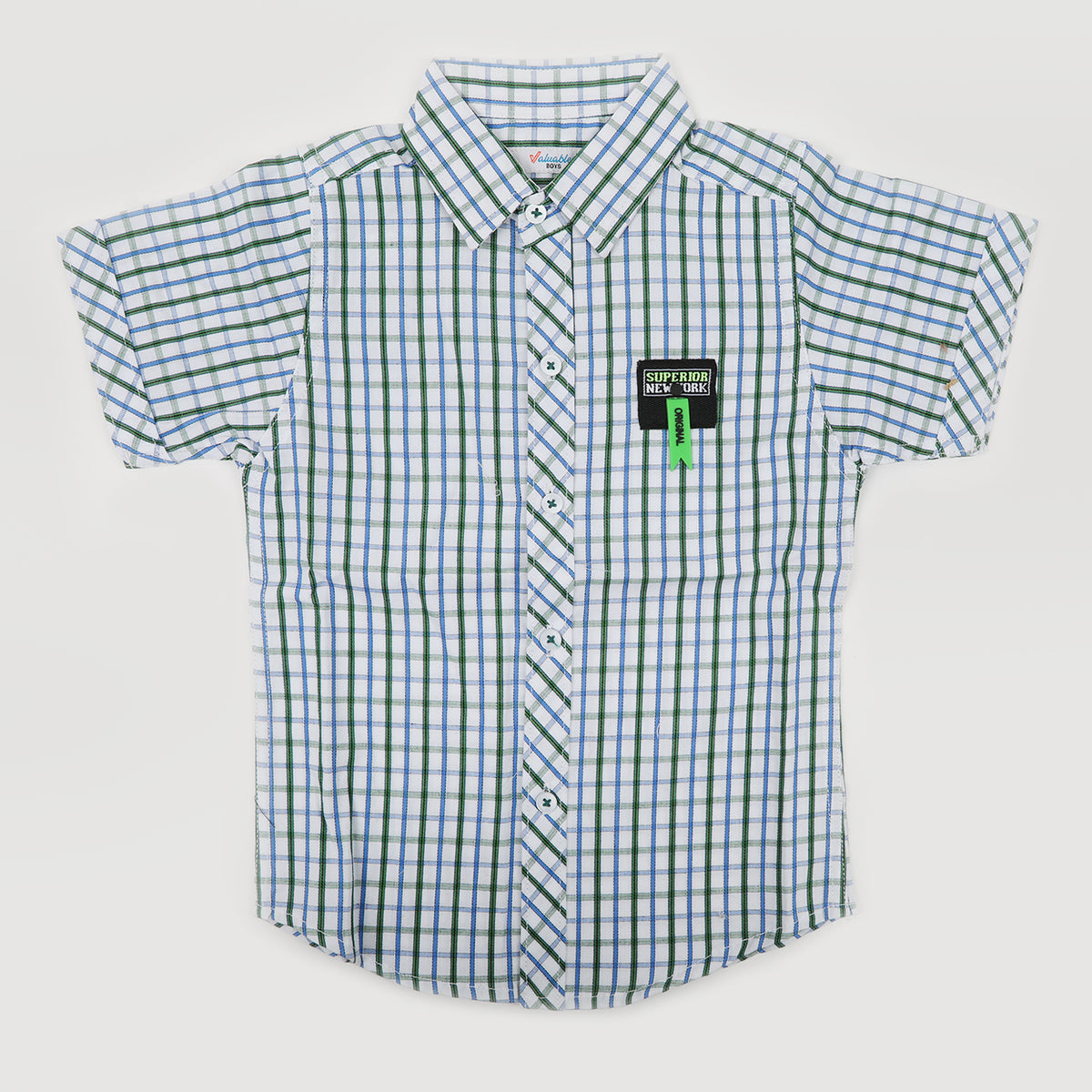 Boys Half Sleeves Causal Shirt - Green, Boys Shirts, Chase Value, Chase Value