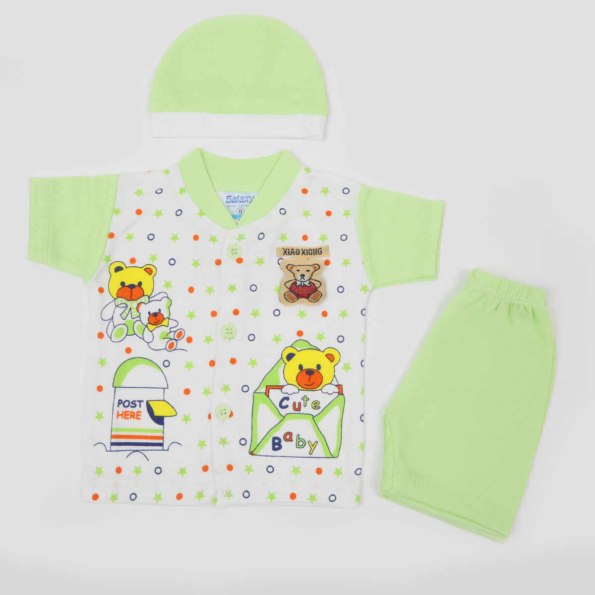 Newborn Boys Half Sleeves Suit - Green, Newborn Boys Sets & Suits, Chase Value, Chase Value