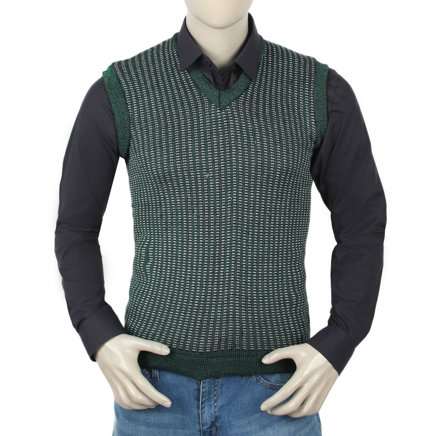 Men's Sleevless Sweater  - Green, Men's Sweater & Sweat Shirts, Chase Value, Chase Value