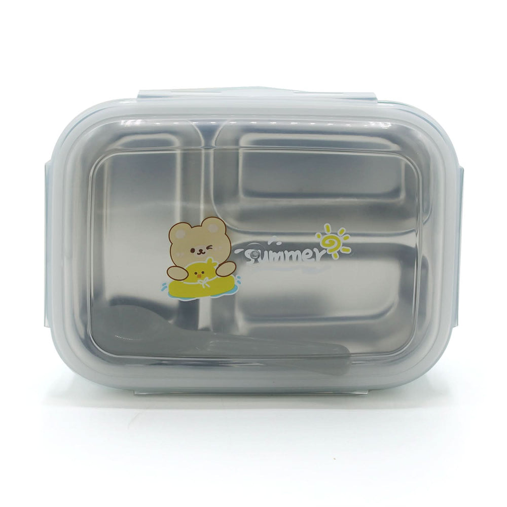 Lunch Box With Spoon - Green, Tiffin Boxes & Bottles, Chase Value, Chase Value