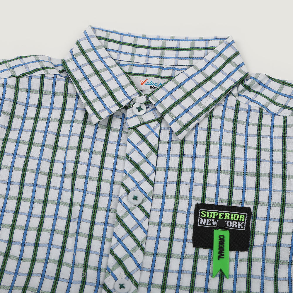 Boys Half Sleeves Causal Shirt - Green, Boys Shirts, Chase Value, Chase Value