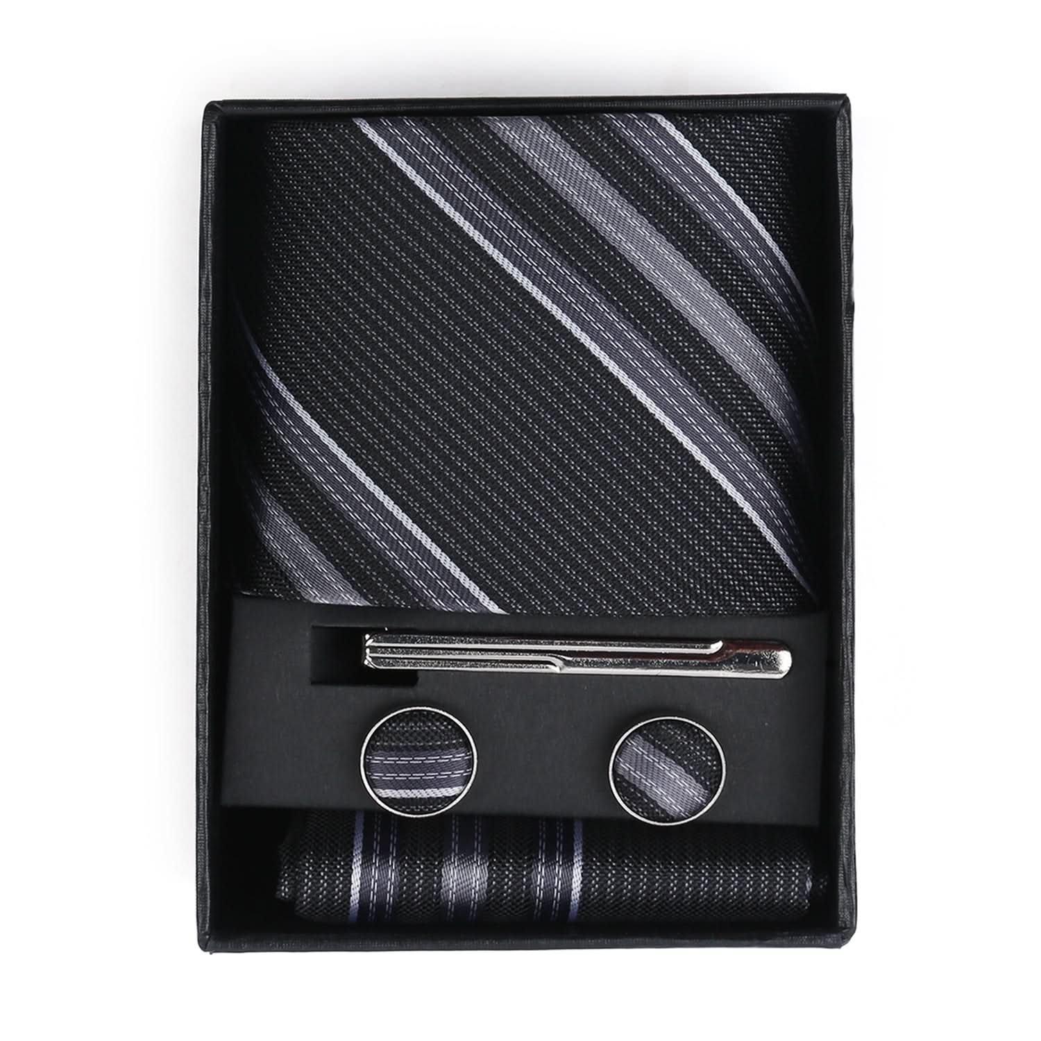 Men's Neck Tie Box With Pin - Grey, Men's Tie, Chase Value, Chase Value