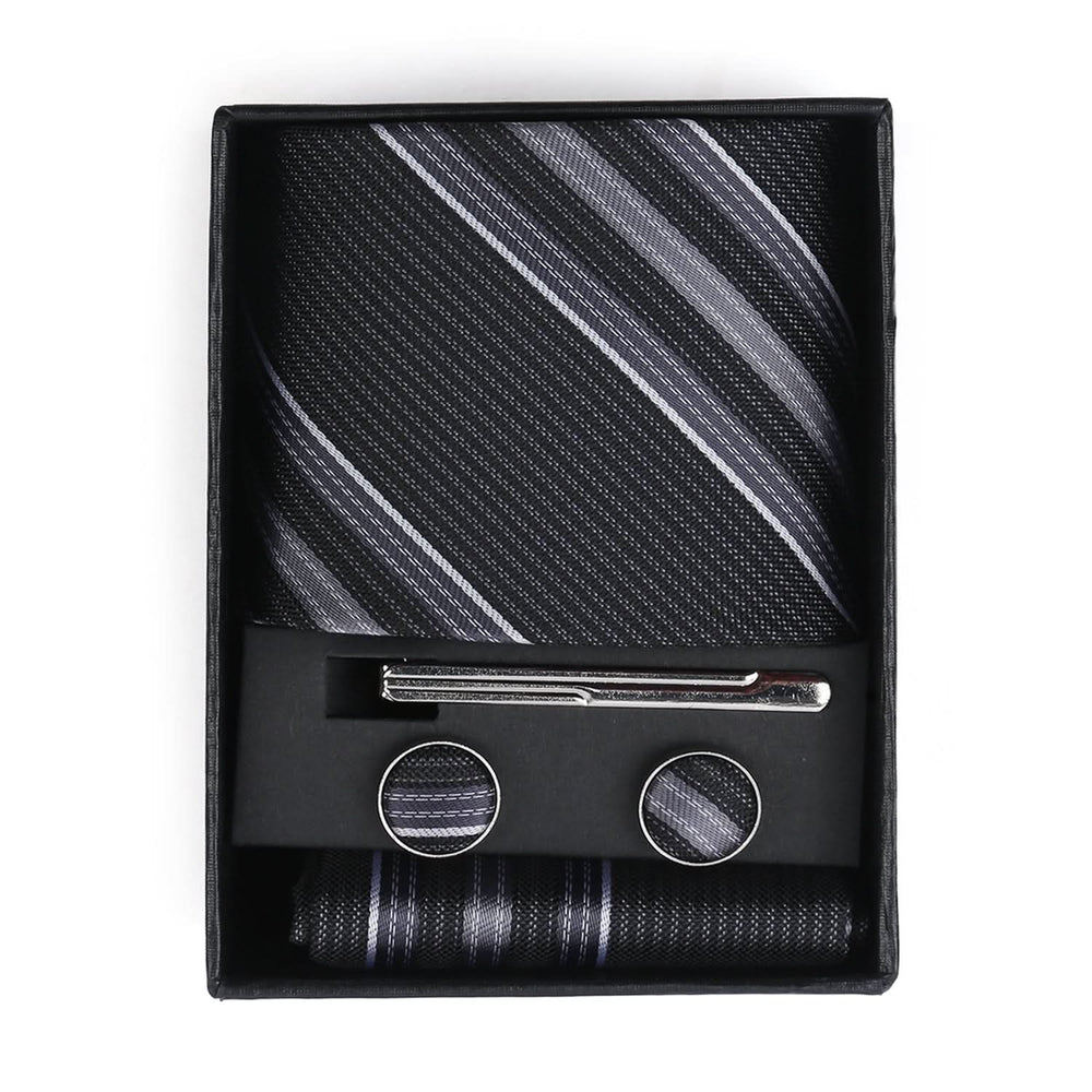 Men's Neck Tie Box With Pin - Grey, Men's Tie, Chase Value, Chase Value