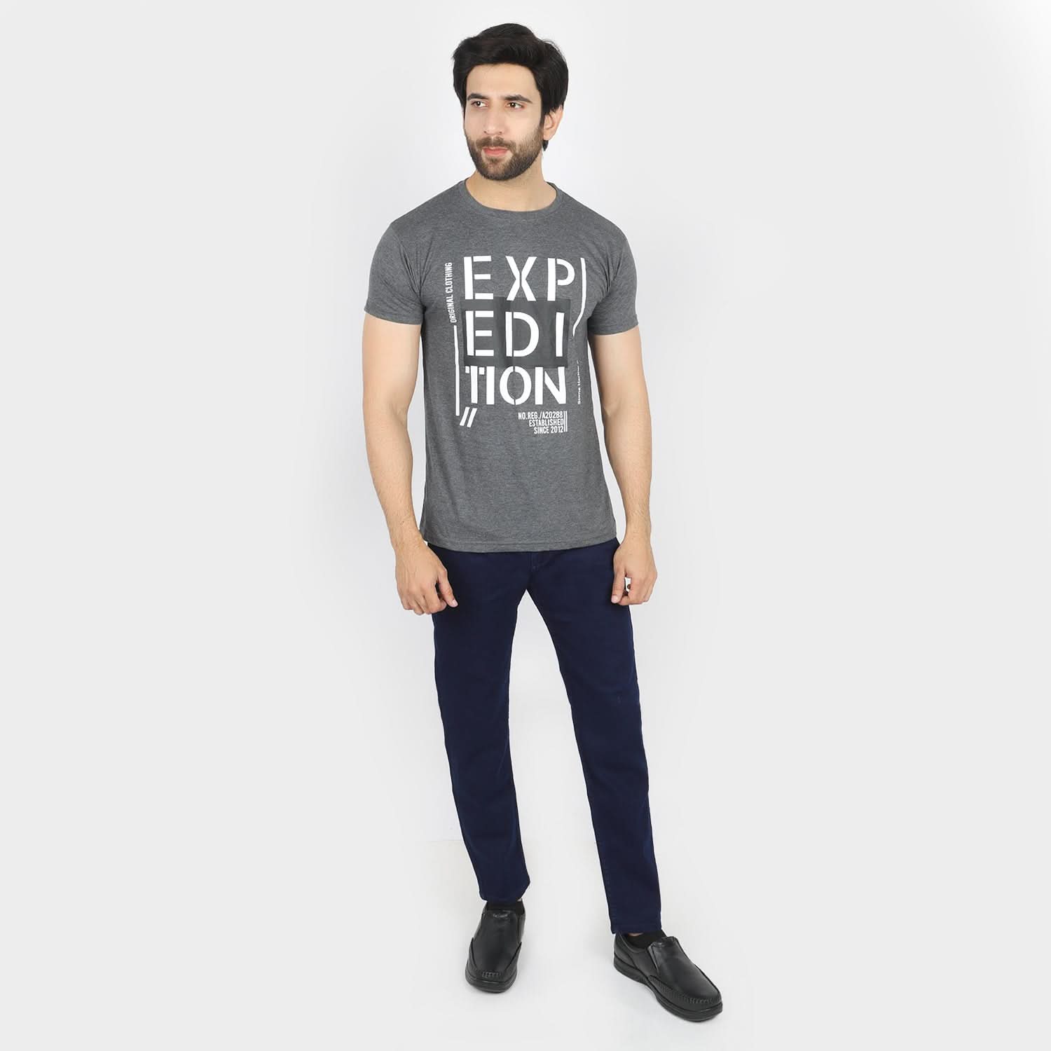 Men's Half Sleeves T-Shirt - Grey, Men's T-Shirts & Polos, Chase Value, Chase Value