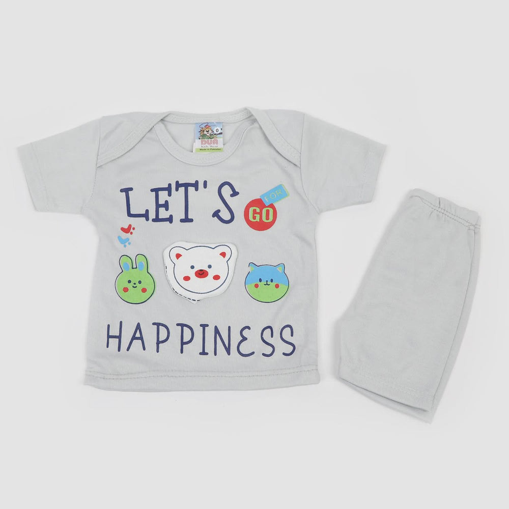 Newborn Boys Half Sleeves Suit - Grey, Newborn Boys Sets & Suits, Chase Value, Chase Value