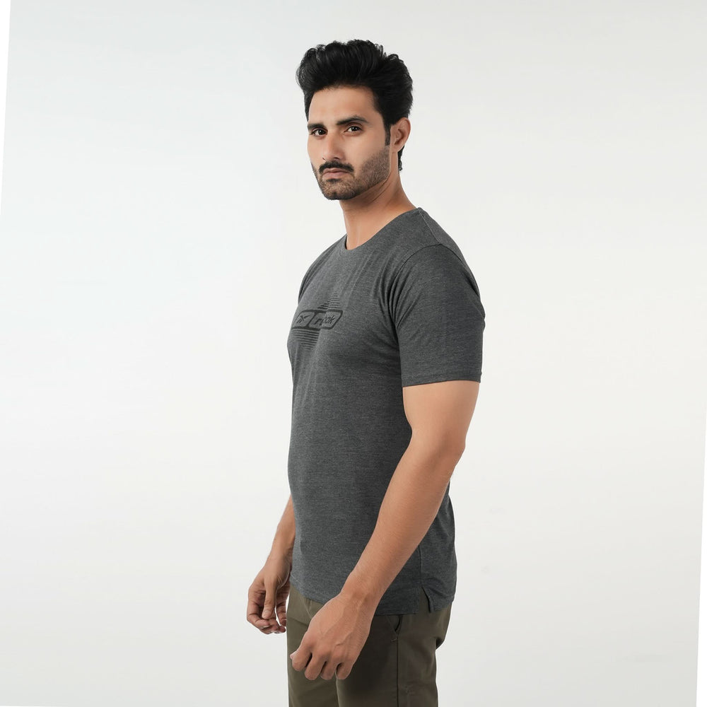Men's Half Sleeves Round Neck Printed T-Shirt - Grey, Men's T-Shirts & Polos, Chase Value, Chase Value