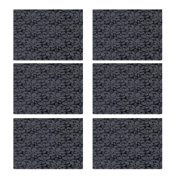 6Pcs Plastic Table Placemats 30*45Cm - Grey