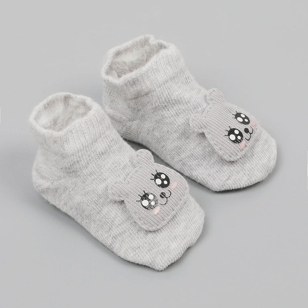Newborn Card Booties - Grey, Newborn Caps, Shoes & Socks, Chase Value, Chase Value