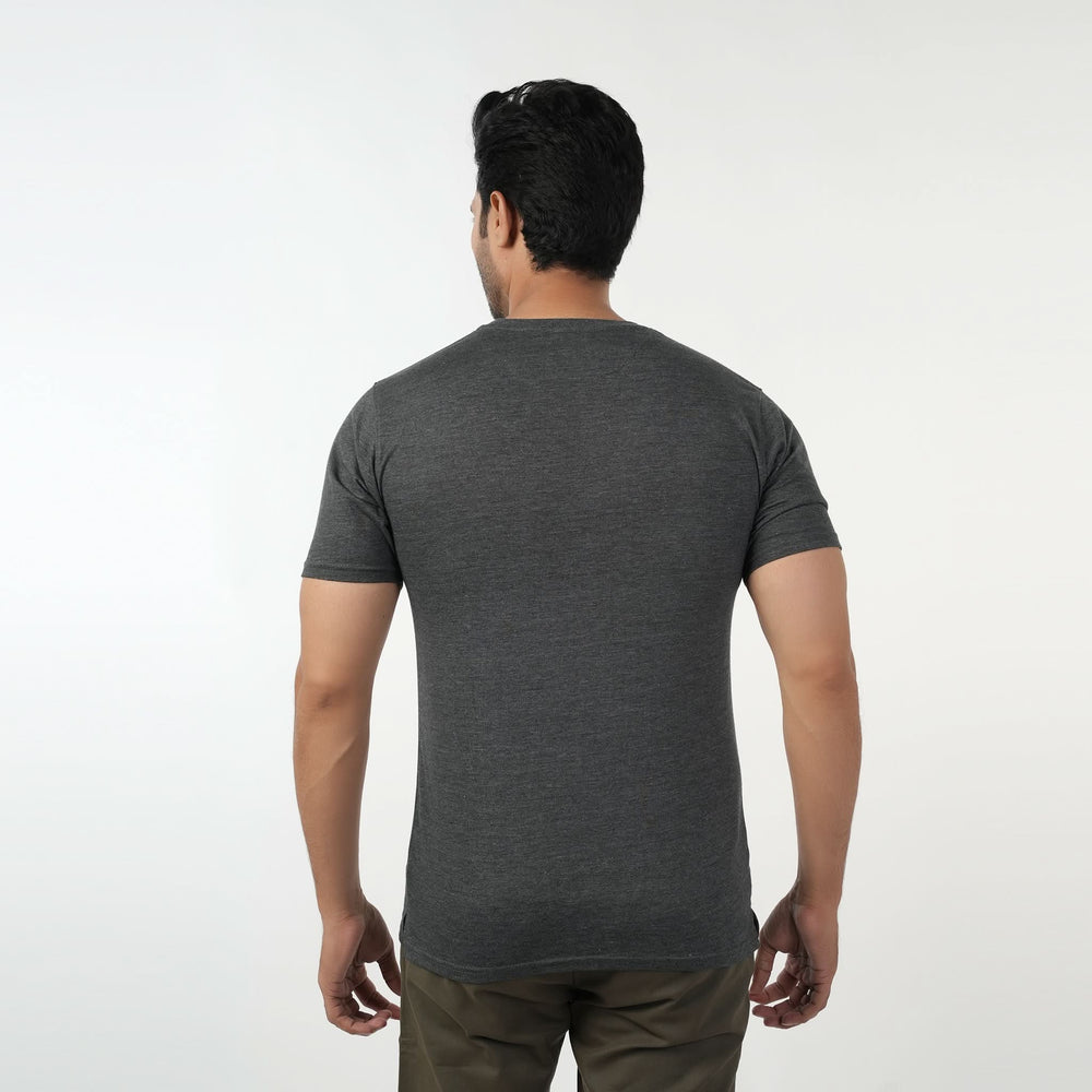 Men's Half Sleeves Round Neck Printed T-Shirt - Grey, Men's T-Shirts & Polos, Chase Value, Chase Value