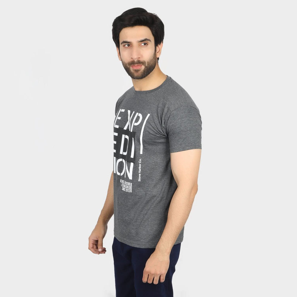 Men's Half Sleeves T-Shirt - Grey, Men's T-Shirts & Polos, Chase Value, Chase Value