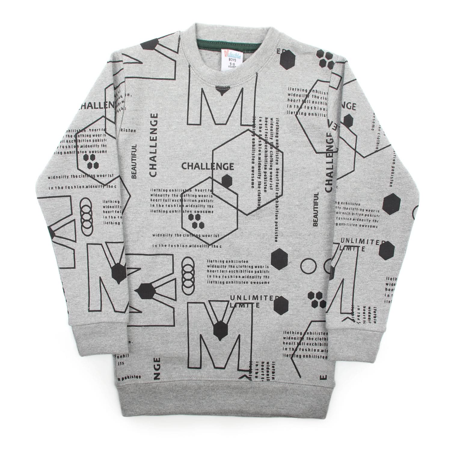 Boys Full Sleeves SweatShirt - Ash Grey, Boys Hoodies & Sweat Shirts, Chase Value, Chase Value