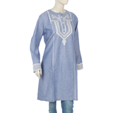 Women's Embroidery Kurti - Light Blue, Women Ready Kurtis, Chase Value, Chase Value