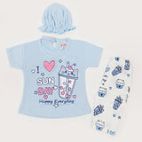 Newborn Girls Half Sleeves Suit - Light Blue, Newborn Girls Sets & Suits, Chase Value, Chase Value