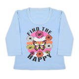 Girls Full Sleeves T-Shirt - Light Blue, Girls T-Shirts, Chase Value, Chase Value