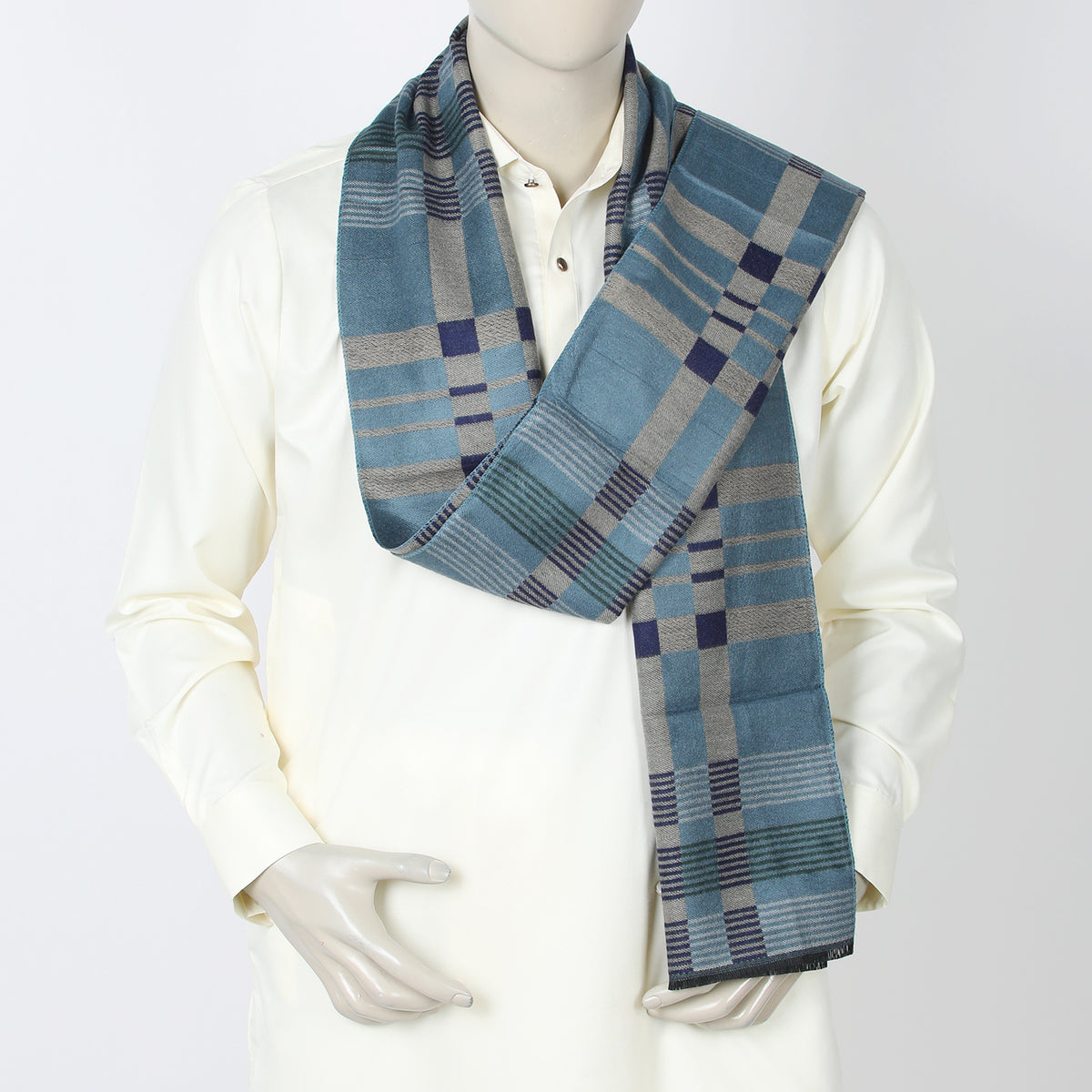 Men's Muffler - Light Blue, Men's Shawls & Mufflers, Chase Value, Chase Value