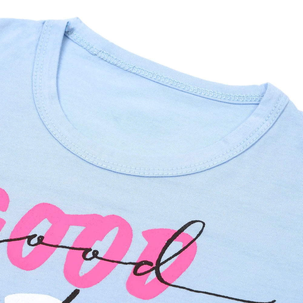 Girls Full Sleeves T-Shirt - Light Blue, Girls T-Shirts, Chase Value, Chase Value