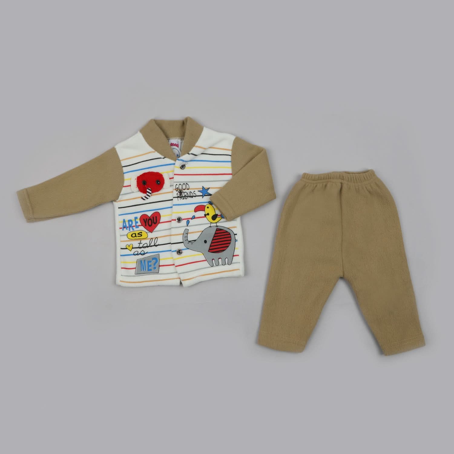 Newborn Boys Full Sleeves Suit - Light Brown, Newborn Boys Sets & Suits, Chase Value, Chase Value