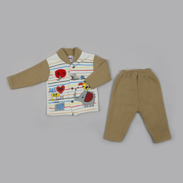 Newborn Boys Full Sleeves Suit - Light Brown