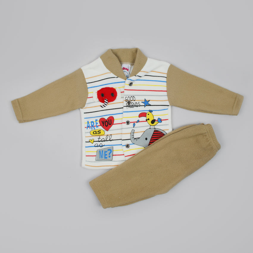 Newborn Boys Full Sleeves Suit - Light Brown