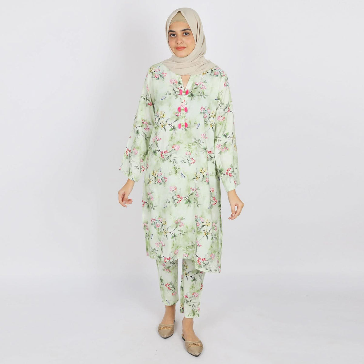 Women's Linen Co-Ord Set - Light Green, Women Co-Ord Set, Chase Value, Chase Value