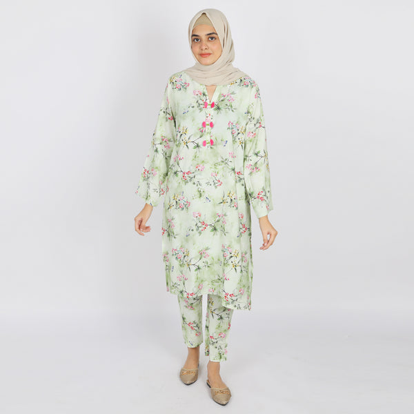 Women's Linen Co-Ord Set - Light Green