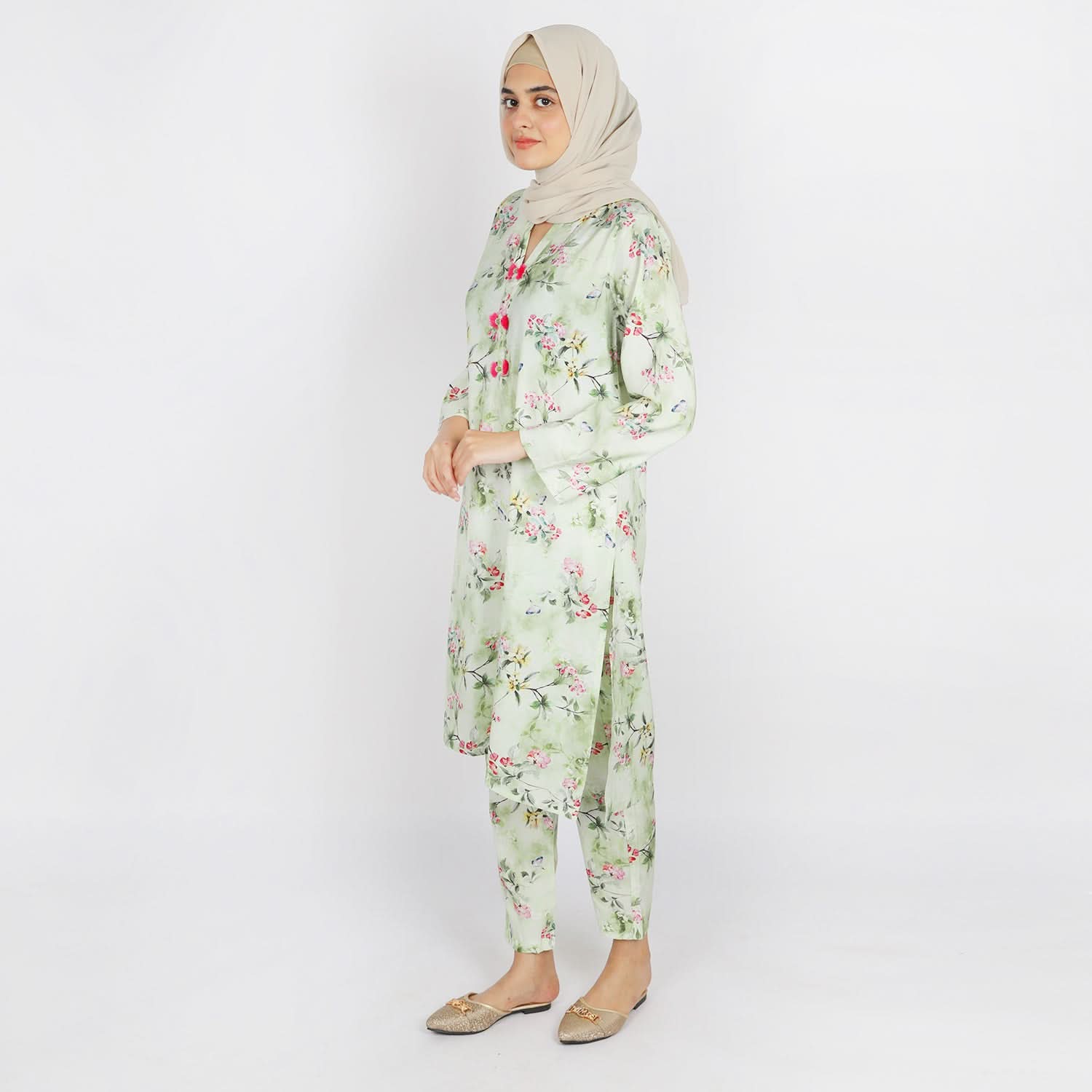 Women's Linen Co-Ord Set - Light Green, Women Co-Ord Set, Chase Value, Chase Value