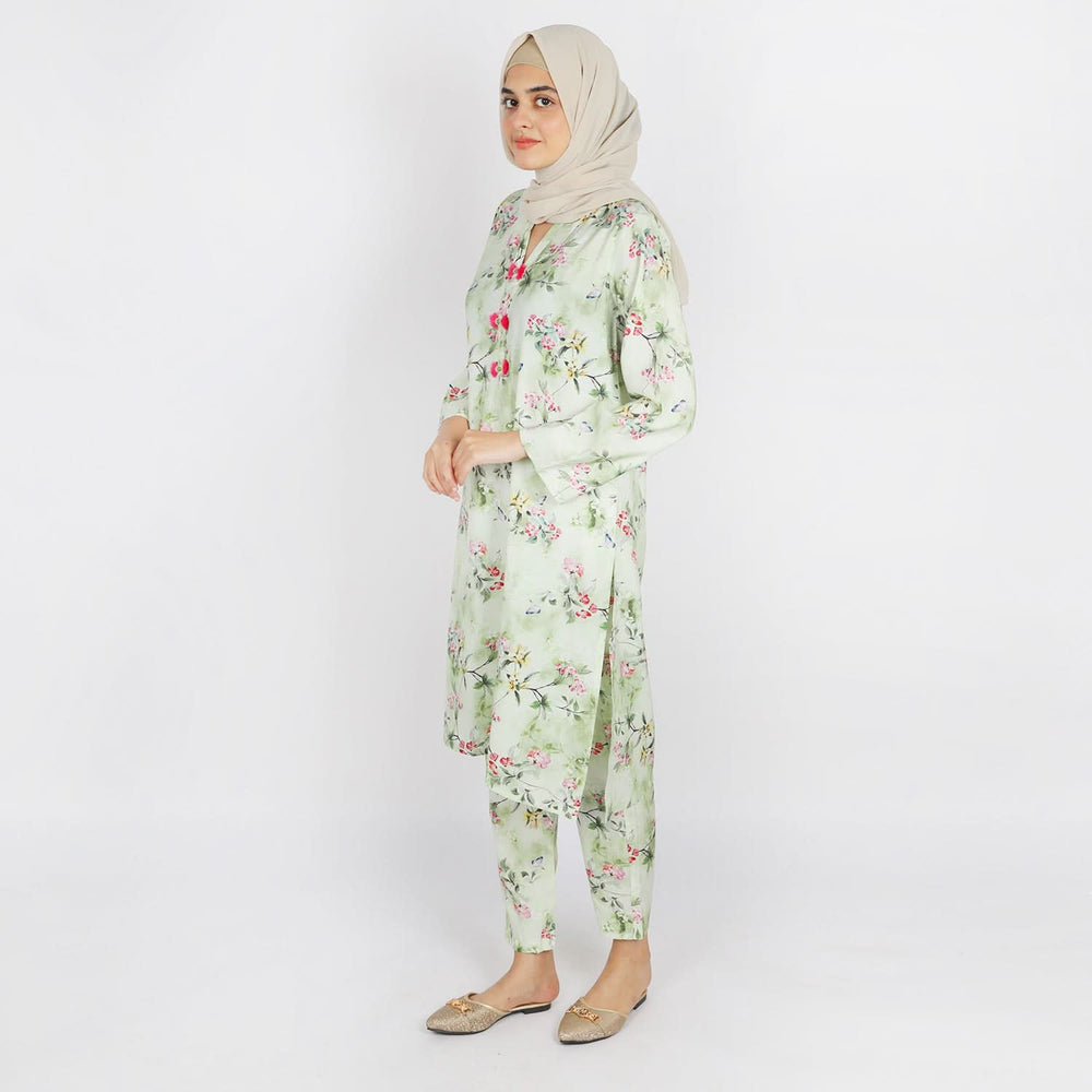 Women's Linen Co-Ord Set - Light Green, Women Co-Ord Set, Chase Value, Chase Value