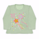 Girls Full Sleeves T-Shirt - Light Green, Girls T-Shirts, Chase Value, Chase Value