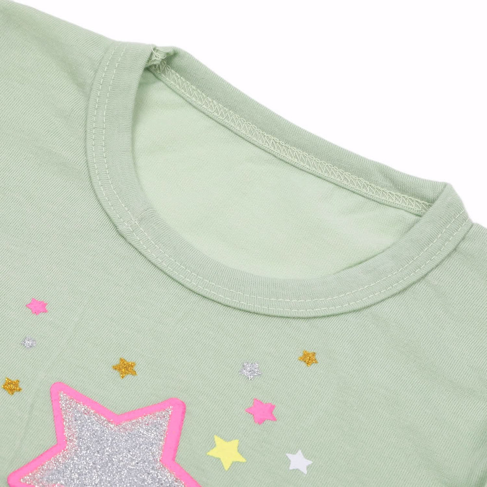 Girls Full Sleeves T-Shirt - Light Green, Girls T-Shirts, Chase Value, Chase Value