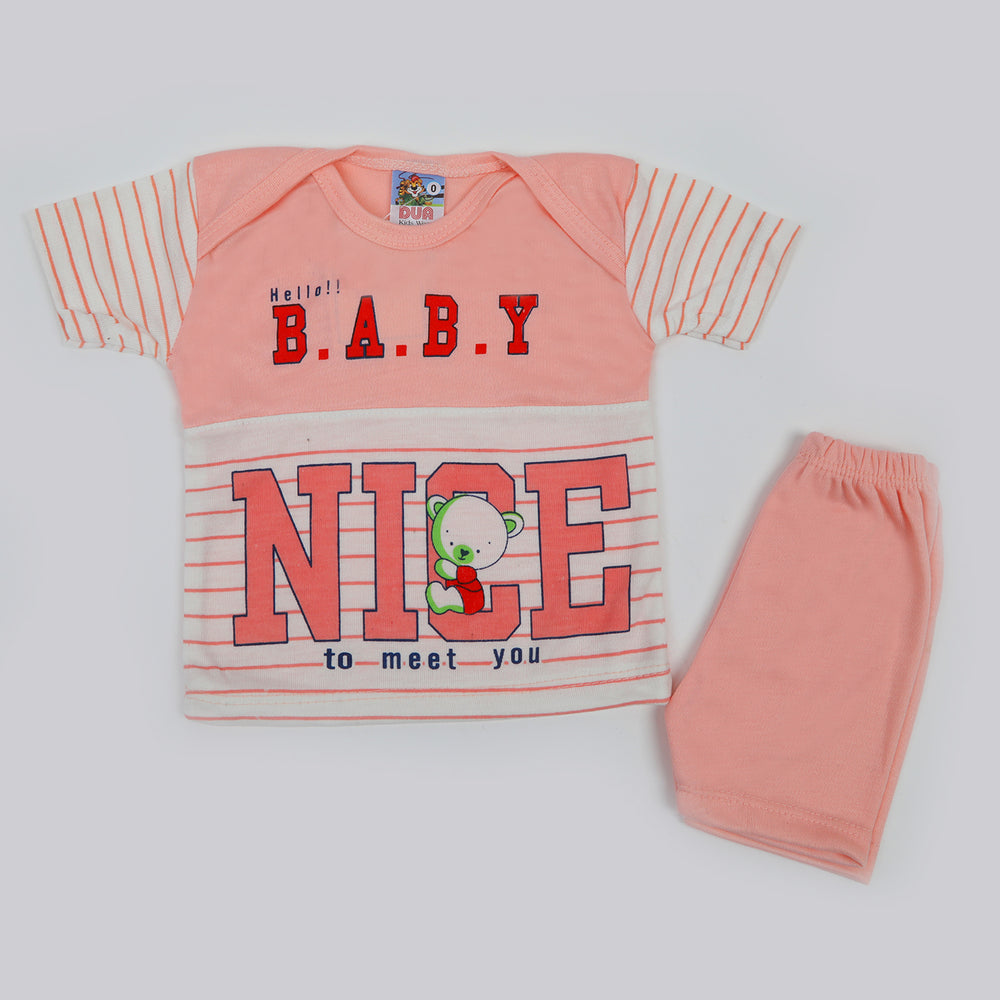 Newborn Boys Half Sleeves Suit - Light Pink, Newborn Boys Sets & Suits, Chase Value, Chase Value