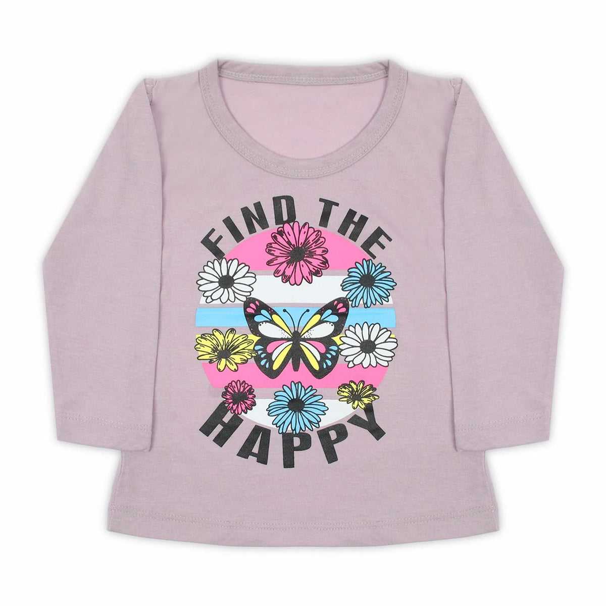 Girls Full Sleeves T-Shirt - Light Purple, Girls T-Shirts, Chase Value, Chase Value