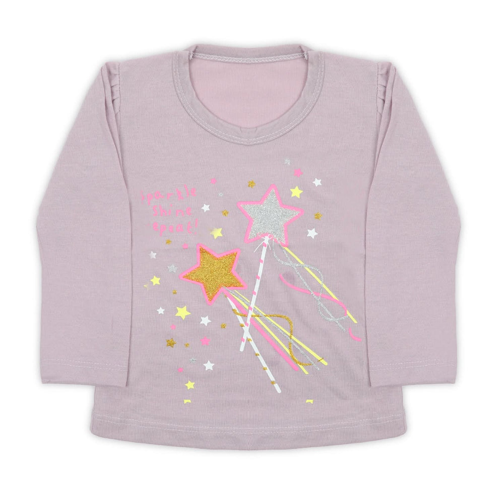 Girls Full Sleeves T-Shirt - Light Purple, Girls T-Shirts, Chase Value, Chase Value