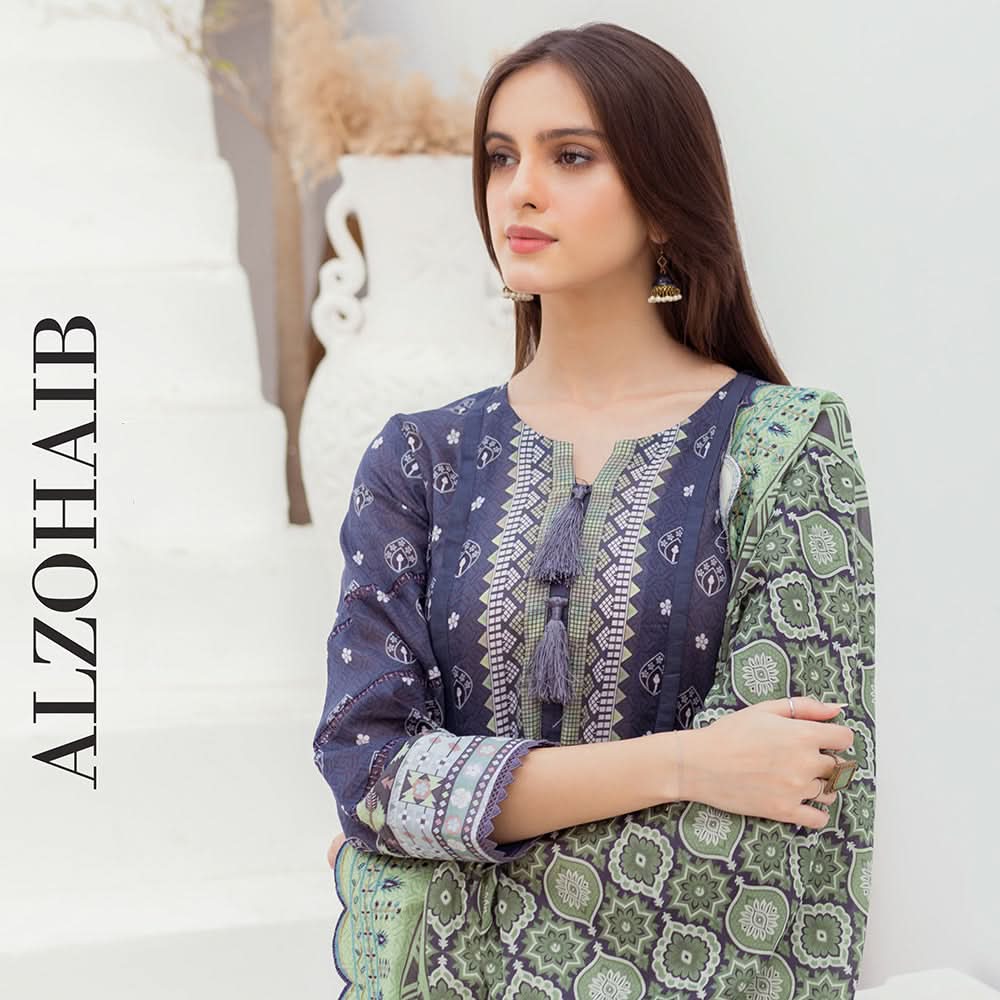 Al Zohaib Sun Shine Bliss Lawn Printed 3Pcs Unstitched Suit - 9, Women, 3Pcs Shalwar Suit, Al-Zohaib Textiles, Chase Value