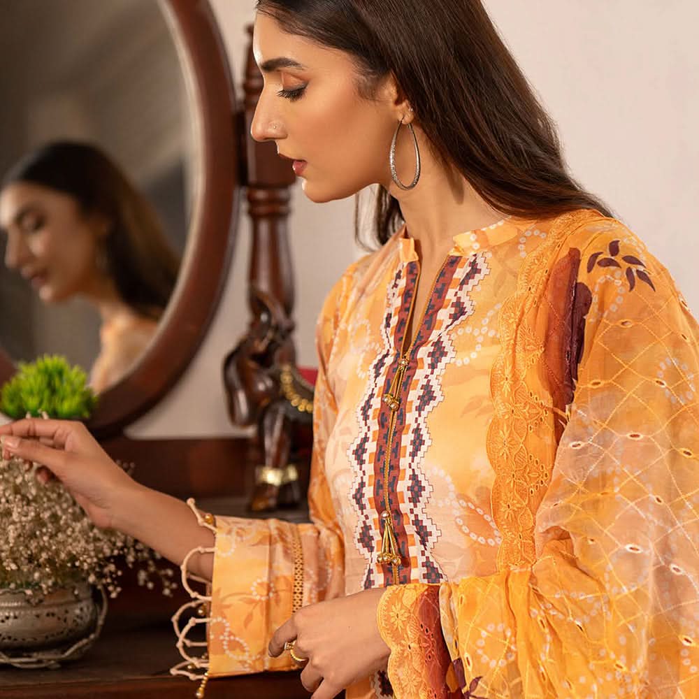 Al Zohaib Sun Shine Chikankari Lawn Printed Suit 3Pcs Unstitched Suit - 3, Women, 3Pcs Shalwar Suit, Al-Zohaib Textiles, Chase Value