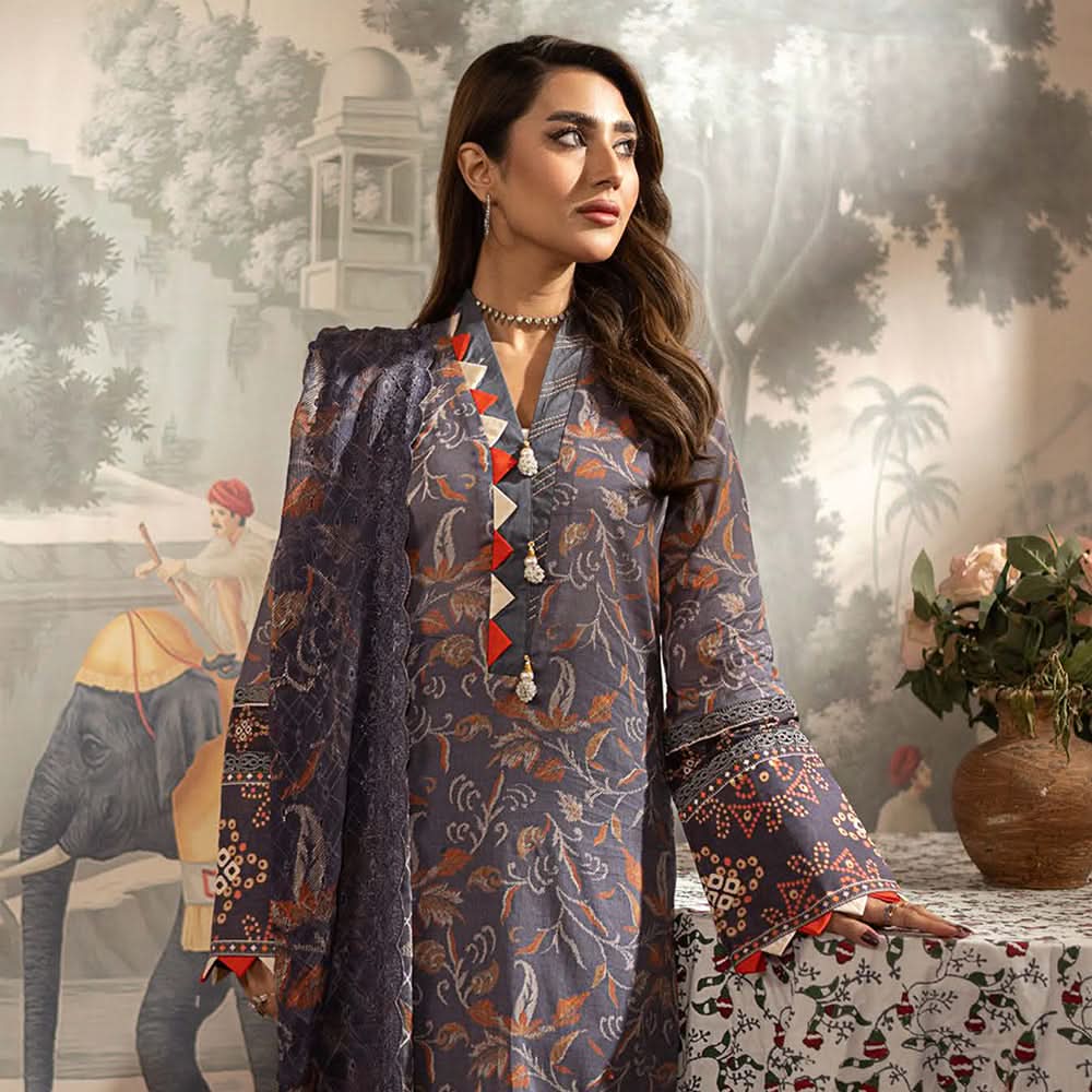 Al Zohaib Sun Shine Chikankari Lawn Printed Suit 3Pcs Unstitched Suit - 10, Women, 3Pcs Shalwar Suit, Al-Zohaib Textiles, Chase Value