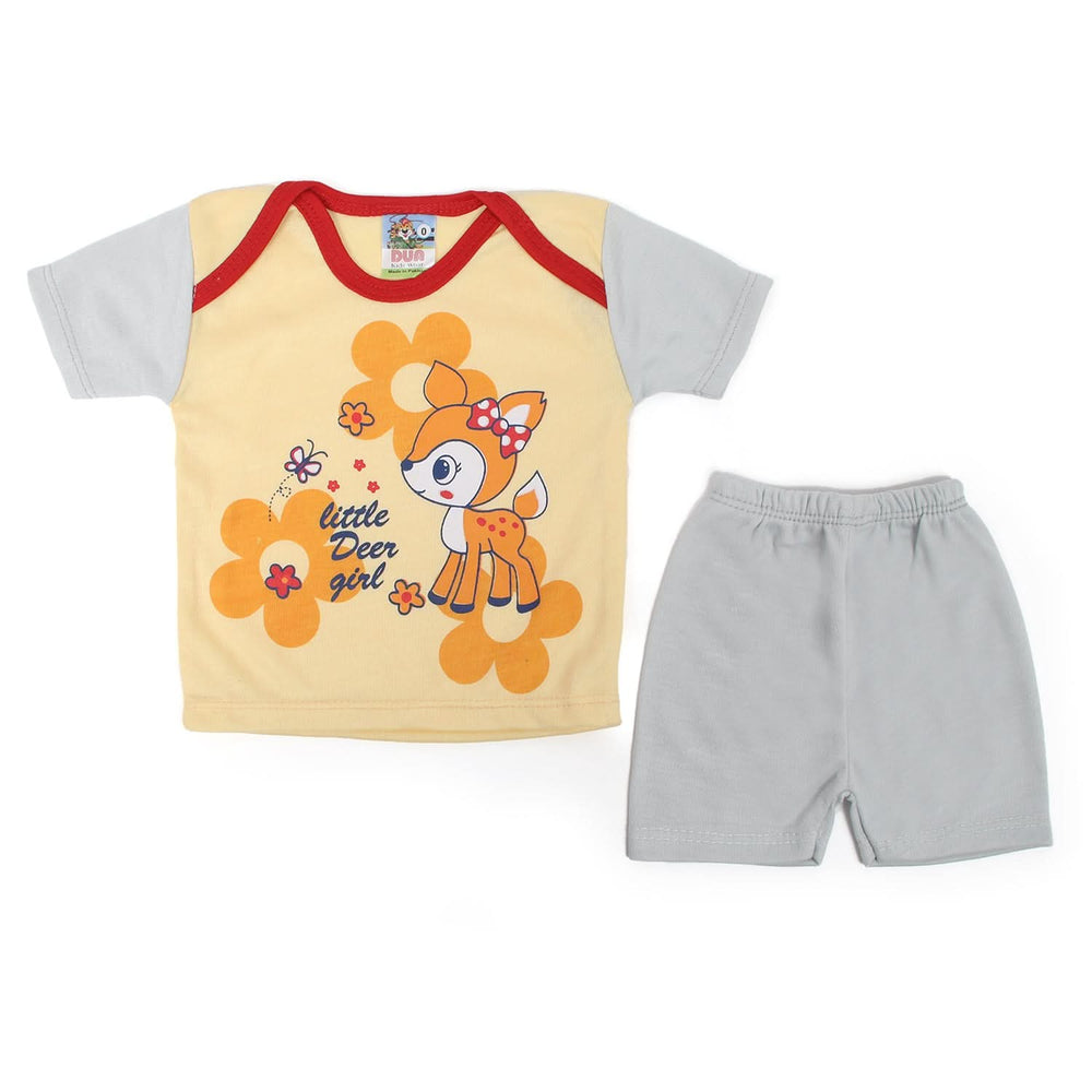 Newborn Girls Half Sleeves Suit - Lemon, Newborn Girls Sets & Suits, Chase Value, Chase Value