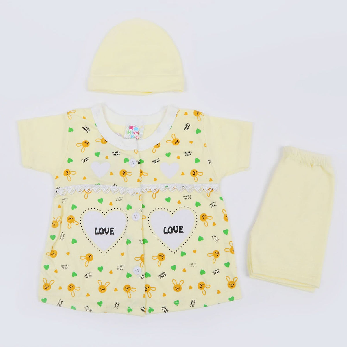 Newborn Girls Half Sleeves Suit - Lemon, Newborn Girls Sets & Suits, Chase Value, Chase Value