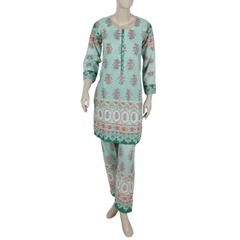 Women's Digital Printed Khaddar 2pcs Suit - Light Green