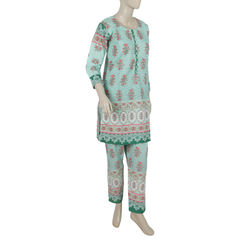 Women's Digital Printed Khaddar 2pcs Suit - Light Green