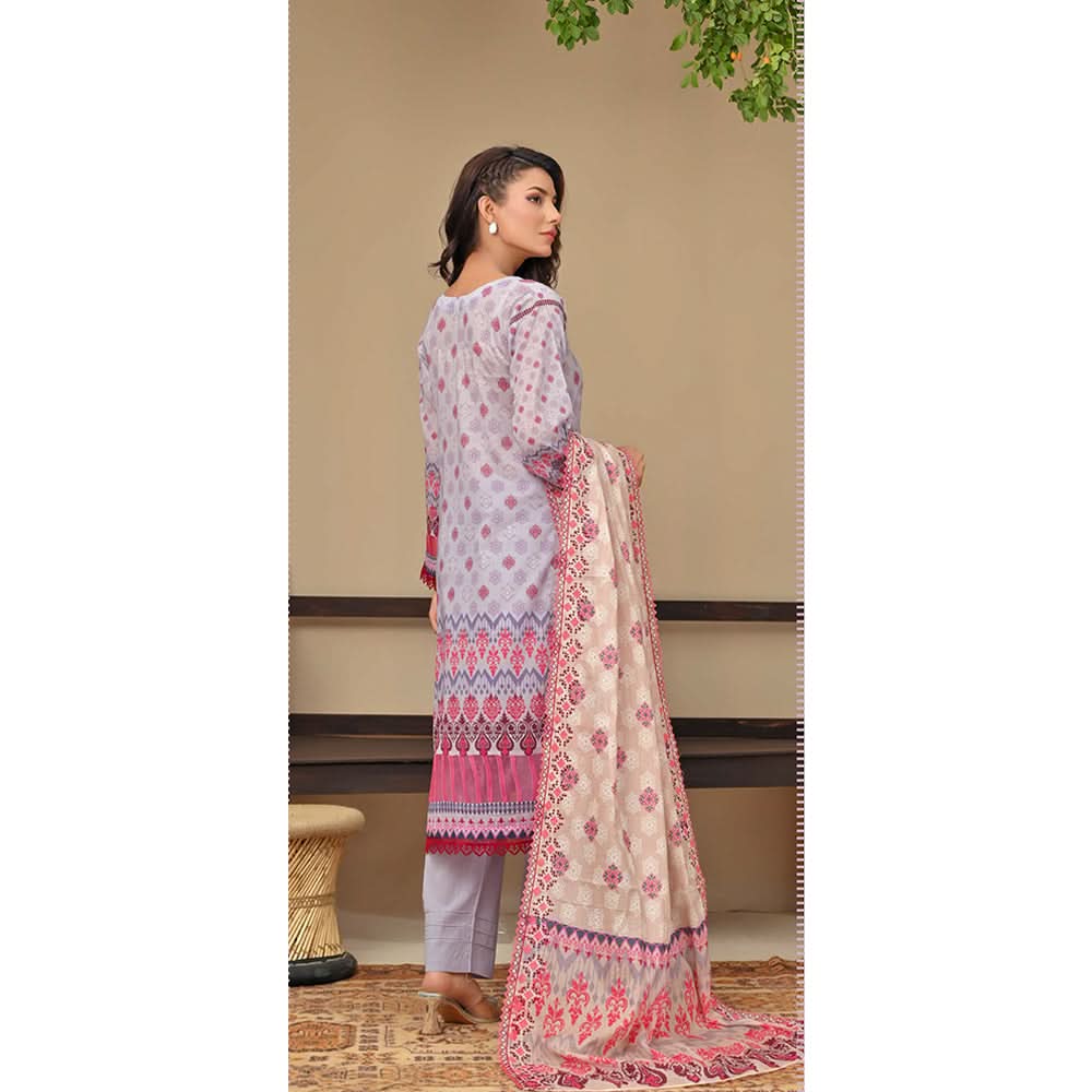 Amaya Lawn Printed Embroidered Unstiched 3Pcs Suit - 1, Women, 3Pcs Shalwar Suit, Zesh Textile, Chase Value