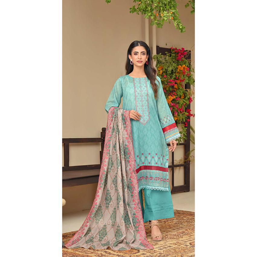 Amaya Lawn Printed Embroidered Unstiched 3Pcs Suit - 2, Women, 3Pcs Shalwar Suit, Zesh Textile, Chase Value