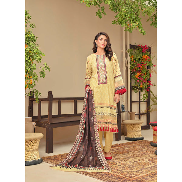 Amaya Lawn Printed Embroidered Unstiched 3Pcs Suit - 6, Women, 3Pcs Shalwar Suit, Zesh Textile, Chase Value