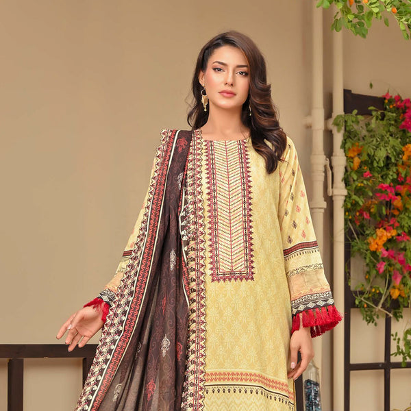 Amaya Lawn Printed Embroidered Unstiched 3Pcs Suit - 6, Women, 3Pcs Shalwar Suit, Zesh Textile, Chase Value