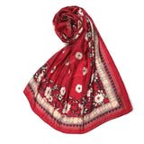 Women's Silk Scarf - Maroon, Women Scarf Pins & Brooches, Chase Value, Chase Value