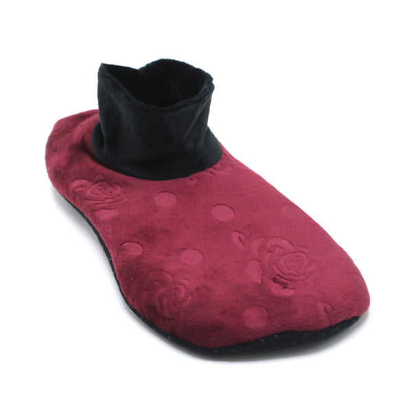 Women's Velvet Boot Socks - Maroon