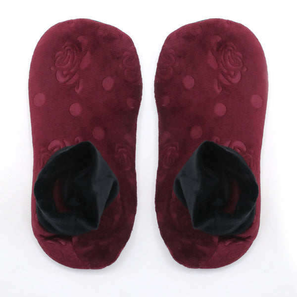 Women's Velvet Boot Socks - Maroon